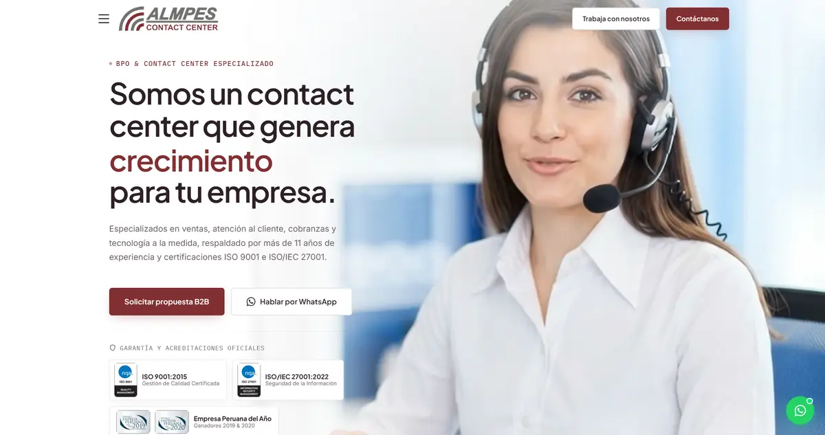 Web BPO & Contact Center para ALMPES