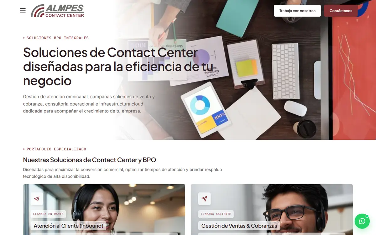 Soluciones BPO: 6 líneas con página propia