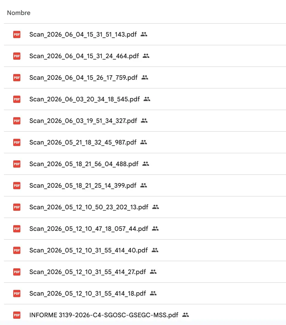 Documentos PDF desorganizados