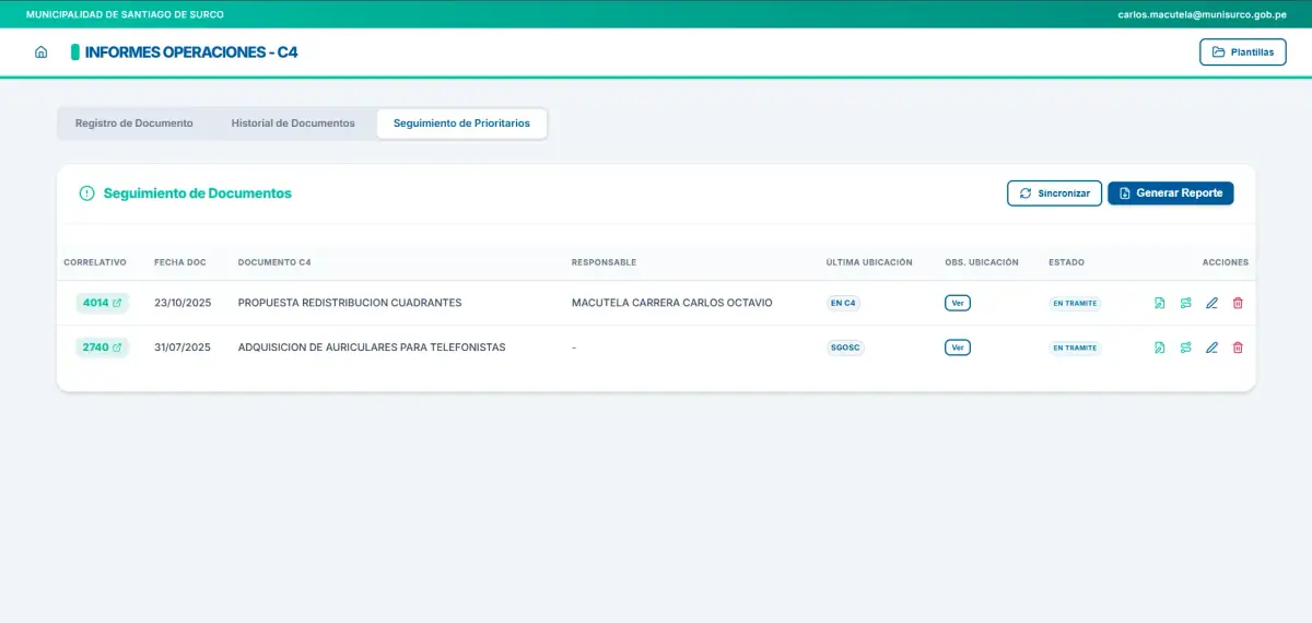 Seguimiento de documentos
