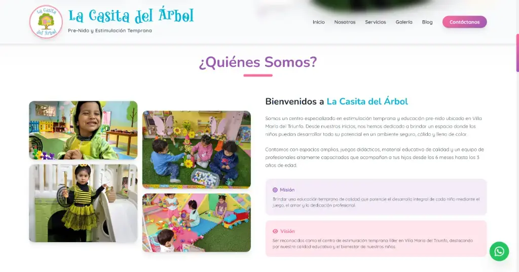 Diseño de la sección Quiénes Somos