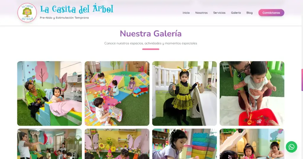 Diseño de la sección Galería