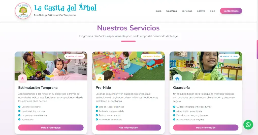 Diseño de la sección Servicios